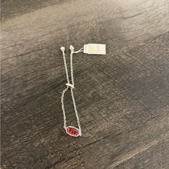 NWT Kendra Scott Silver Bracelet with Red Stone